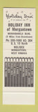 Matchbook Cover - Holiday Inn Morgantown WV hotel SAMPLE