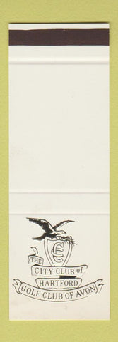 Matchbook Cover - City Club of Hartford CT Golf Club of Avon CT SAMPLE