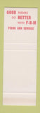 Matchbook Cover - Flint River Mills Tallahassee FL Bainbridge GA feed SAMPLE