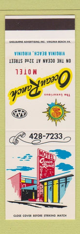 Matchbook Cover - Ocean Ranch Motel Virginia Beach VA SAMPLE