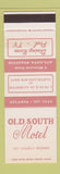 Matchbook Cover - Old South Motel Atlanta GA WEAR SAMPLE