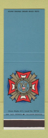 Matchbook Cover - VFW Veterans of Foreign Wars SAMPLE