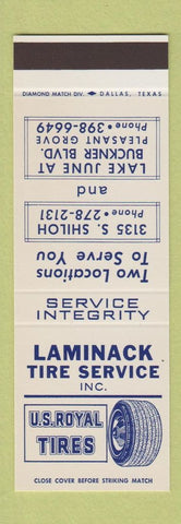 Matchbook Cover - Laminack Tire Service Dallas TX SAMPLE