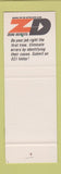 Matchbook Cover - Alcoa Zero Defects Massena SAMPLE
