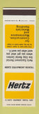 Matchbook Cover - Hertz Car Rentals Equipment Houston TX SAMPLE