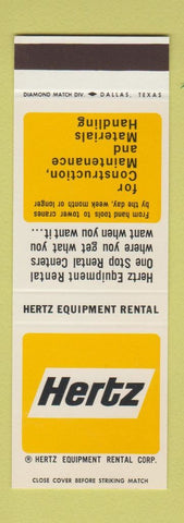 Matchbook Cover - Hertz Car Rentals Equipment Houston TX SAMPLE
