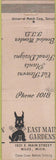 Matchbook Cover - East Main Gardens Niles MI WEAR