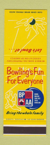 Matchbook Cover - Bowling BPAA  SAMPLE