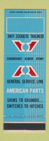 Matchbook Cover - American Part General Service auto SAMPLE