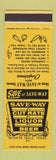 Matchbook Cover - Save Way Cut Rate Liquor Beer Wichita Falls TX SAMPLE
