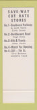 Matchbook Cover - Save Way Cut Rate Liquor Beer Wichita Falls TX SAMPLE