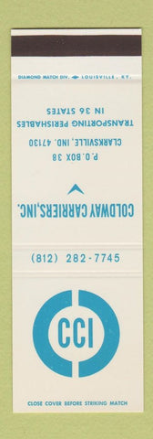Matchbook Cover - Coldway Carriers Trucking Clarksville IN refrigerated SAMPLE