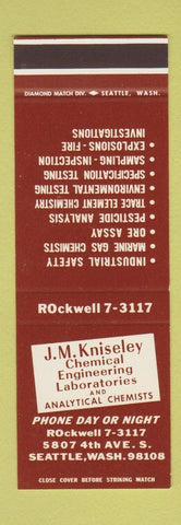Matchbook Cover - JM Kniseley Chemical Labs Seattle WA SAMPLE