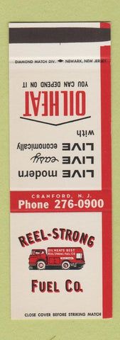 Matchbook Cover - Reel Strong Fuel heating oils Cranford NJ SAMPLE