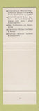 Matchbook Cover - Cutler Hammer Control SAMPLE