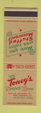 Matchbook Cover - Toney's Spaghetti House New Orleans LA Stuffed Macaroni SAMPLE