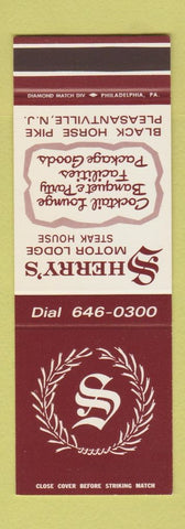 Matchbook Cover - Sherry's Motor Lodge Pleasantville NJ SAMPLE
