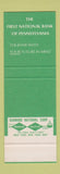 Matchbook Cover - First National Bank of PA Pennsylvania SAMPLE