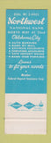 Matchbook Cover - Northwest National Bank Oklahoma City OK BLUE SAMPLE