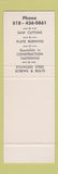 Matchbook Cover - Woodward Fasteners Sheet Metal Albany NY SAMPLE