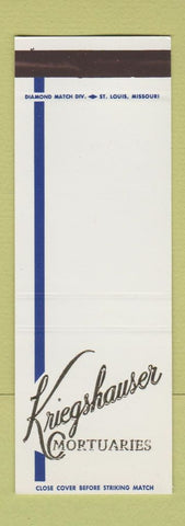 Matchbook Cover - Kriegshauser Mortuaries St Louis MO SAMPLE