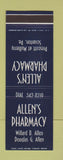 Matchbook Cover - Allen's Drug Scranton PA SAMPLE