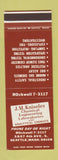 Matchbook Cover - JM Kniseley Chemical Labs Seattle WA WEAR SAMPLE
