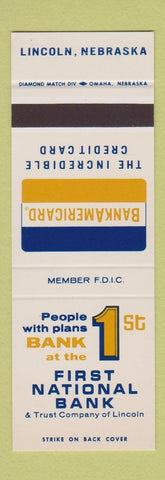 Matchbook Cover - First National Bank Lincoln NE   SAMPLE
