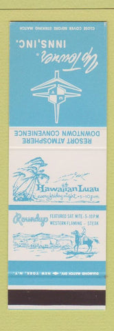 Matchbook Cover - Up Towner Inns nc Roundup Hawaiian Luau SAMPLE