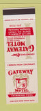 Matchbook Cover - Gateway Motel Covington  KY SAMPLE