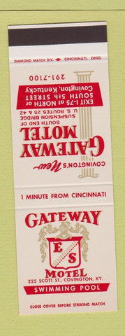Matchbook Cover - Gateway Motel Covington  KY SAMPLE