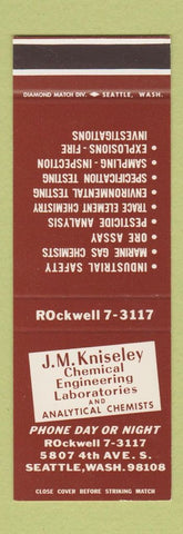 Matchbook Cover - JM Kniseley Chemical Labs Seattle WA explosives SAMPLE