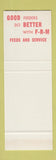 Matchbook Cover - Feeds Flint River Mills Tallahassee FL Bainbridge GA SAMPLE