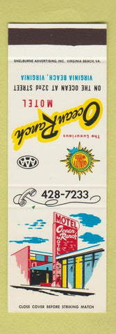 Matchbook Cover - Ocean Ranch Motel Virginia Beach VA Quality Motels SAMPLE