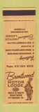 Matchbook Cover - Brentwood Motor Lodge Pittsburgh PA   SAMPLE