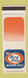 Matchbook Cover - Ring Free Motor Oils Macmillan SAMPLE