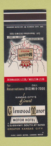 Matchbook Cover - Glenwood Manor Overland Park KS SAMPLE
