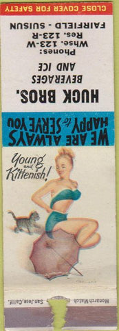 Matchbook Cover - Huck Bros Fairfield Suisun pinup POOR