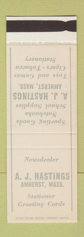 Matchbook Cover - Hastings News Stationer Cards Amherst MA SAMPLE