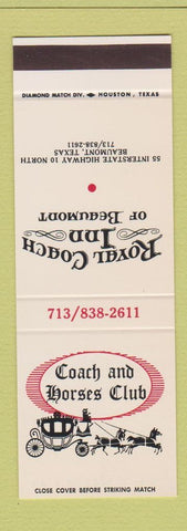 Matchbook Cover - Coach & Horses Club Royal Coach Inn Beaumont TX SAMPLE