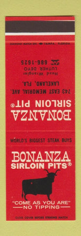 Matchbook Cover - Bonanza Sirloin Pit Lakeland FL SAMPLE