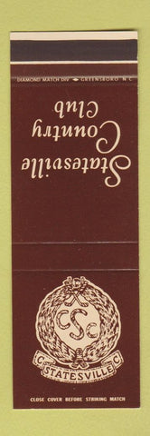 Matchbook Cover - Statesville Country Club NC golf SAMPLE