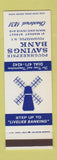 Matchbook Cover - Poughkeepsie Savings Bank windmill NY  SAMPLE