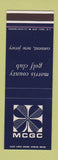 Matchbook Cover - MCGC Morris County Golf Club Convent NJ SAMPLE
