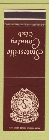 Matchbook Cover - Statesville Country Club NC golf SAMPLE