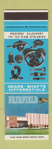 Matchbook Cover - Fairfield Gears Shafts Lafayette IN 1969 SAMPLE