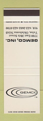 Matchbook Cover - Gemco Tulsa OK Airplane Flying Training SAMPLE
