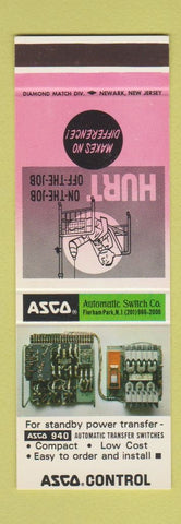 Matchbook Cover - Asco Control Automatic Switch Florham Park NJ  SAMPLE