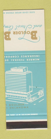 Matchbook Cover - Boulder Bank and Trust Tulsa OK MISCUT SAMPLE