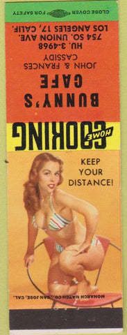 Matchbook Cover - Bunny's Cafe Los Angeles CA pinup